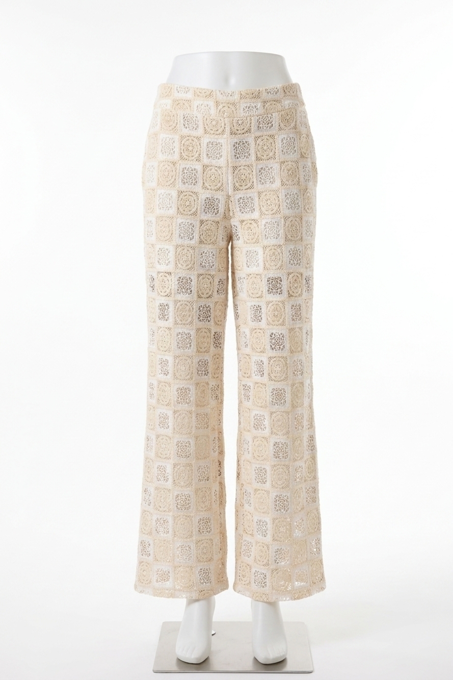 NEW SUNDAYS crochet garcia pants in cream